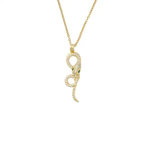 Μενταγιόν Φίδι με Στράς-Επίχρυσο Power Of Symbol αξεσουάρ My Own Κολιέ