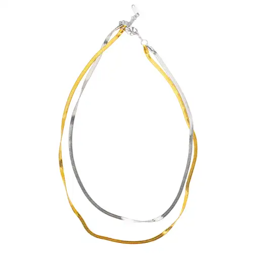 Αλυσίδα Διπλή Χρυσό Ασημί Power Of Symbol αξεσουάρ Κολιέ