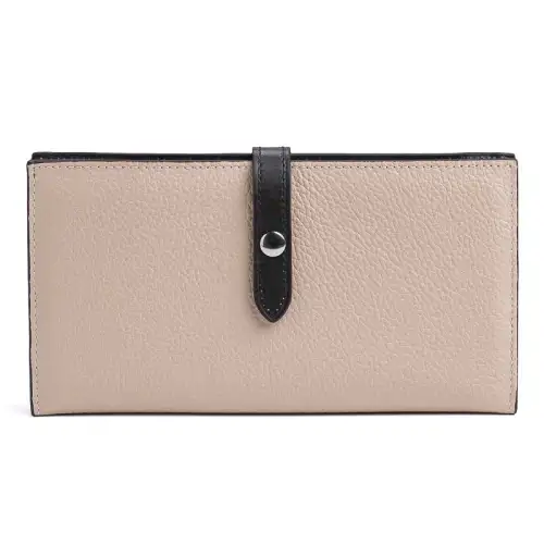 Δερμάτινο Πορτοφόλι με Κλιπ- Μπεζ Καφέ Σκούρο My Own αξεσουάρ Τσάντες-Πορτοφόλια