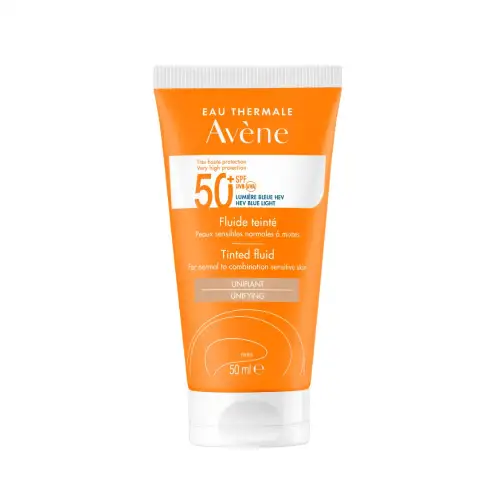 Avene Soins Solaires Fluide Teintee Spf50+ Αντιηλιακη Κρεμα Προσώπου με Χρωμα
