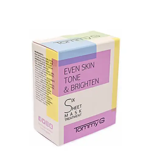 6 Sheet Mask Even Skin Tone Brighten Tommy G Πρόσωπο Καθαρισμος - Τονωση Μάσκα Προσώπου