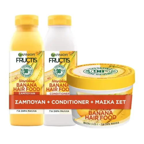 Garnier Fructis Hair Food Banana Shampoo+Conditioner+Mask 3Pcs