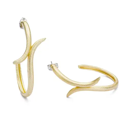 Σκουλαρίκια Κρίκοι με Μύτες - Επίχρυσα Power Of Symbol αξεσουάρ