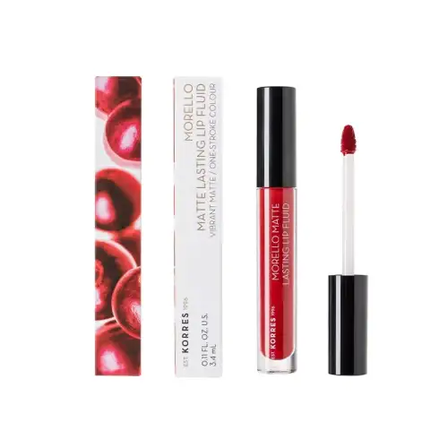 Korres Morello Matte Lasting Lip Fluid 3 4Ml Brick Red