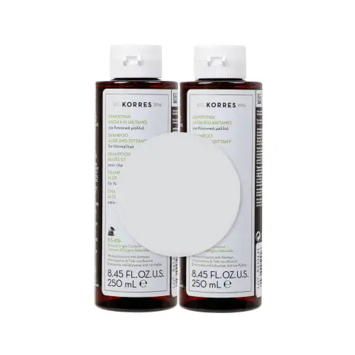 Korres Αλοη + Δικταμο Σαμπουαν Σετ για Κανονικα Μαλλιά