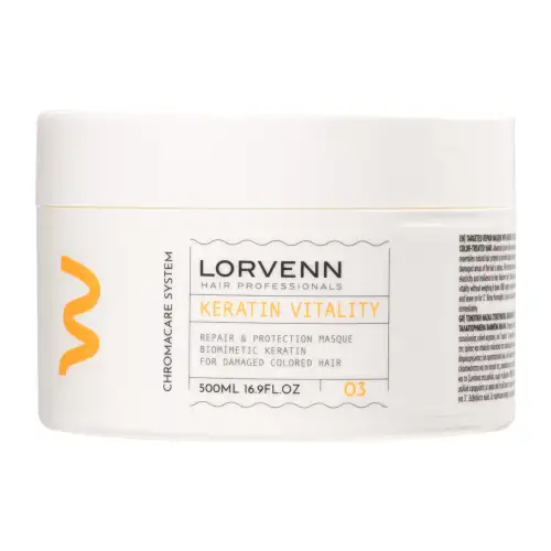 Chromacare System Keratin Vitality Mask 500Ml Lorvenn Hair Professionals μαλλιά Ενυδατωση - Θρεψη Μάσκα Μαλλιών