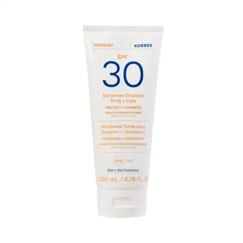 Korres Γιαουρτι Αντηλιακο Γαλακτωμα Σωματος Προσώπου Spf30 200Ml