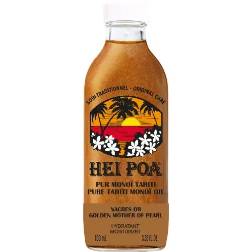 Hei Poa Pure Tahiti Monoi Oil Golden Mother Of Pearl Nacres 100Ml