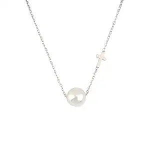 Μενταγιόν με Πέρλα Ασημί Power Of Symbol αξεσουάρ Κολιέ