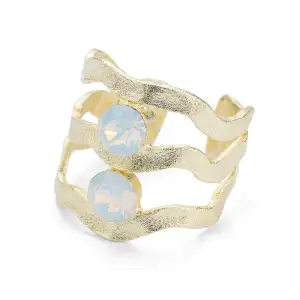 Δαχτυλίδι Κύμα με Πέτρες Επίχρυσο Power Of Symbol αξεσουάρ Δαχτυλίδια