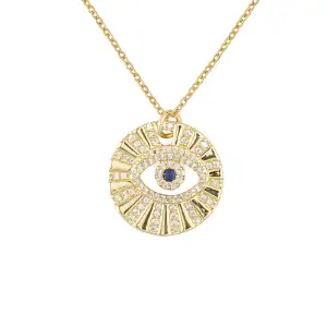 Μενταγιόν με Ματι Επίχρυσο Power Of Symbol αξεσουάρ Κολιέ