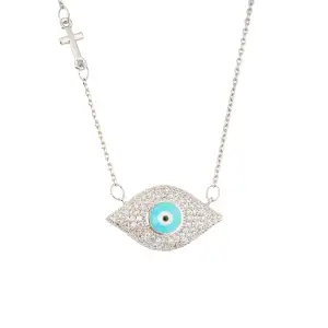 Μενταγιόν με Μάτι - Ασημί Power Of Symbol αξεσουάρ Κολιέ