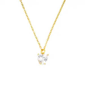 Μενταγιόν Καρδιά με Μαύρα Στρας Επίχρυσο Power Of Symbol αξεσουάρ Κολιέ